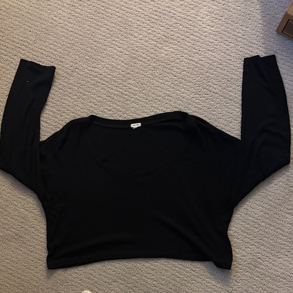 Garage Black Long Sleeve Top